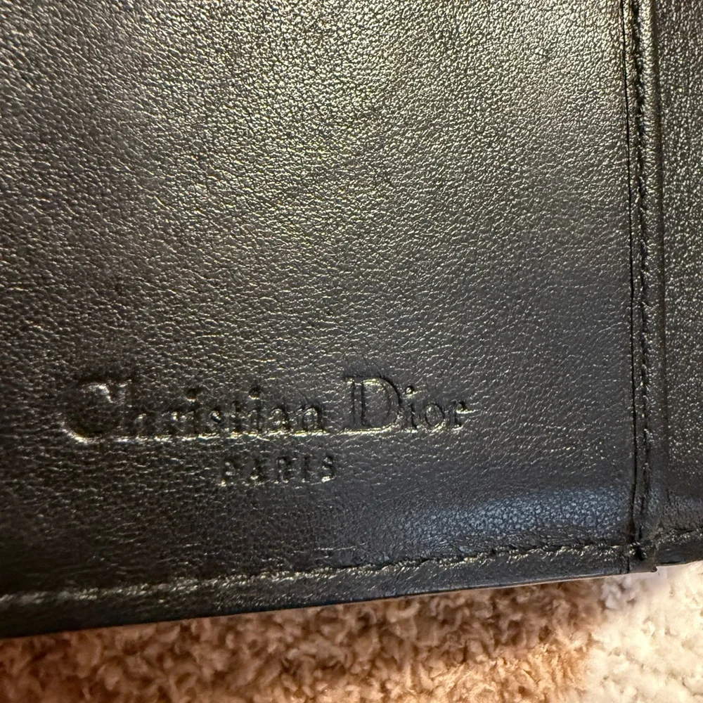 DIOR Patent Cannage Lady Dior Eden Wallet Black